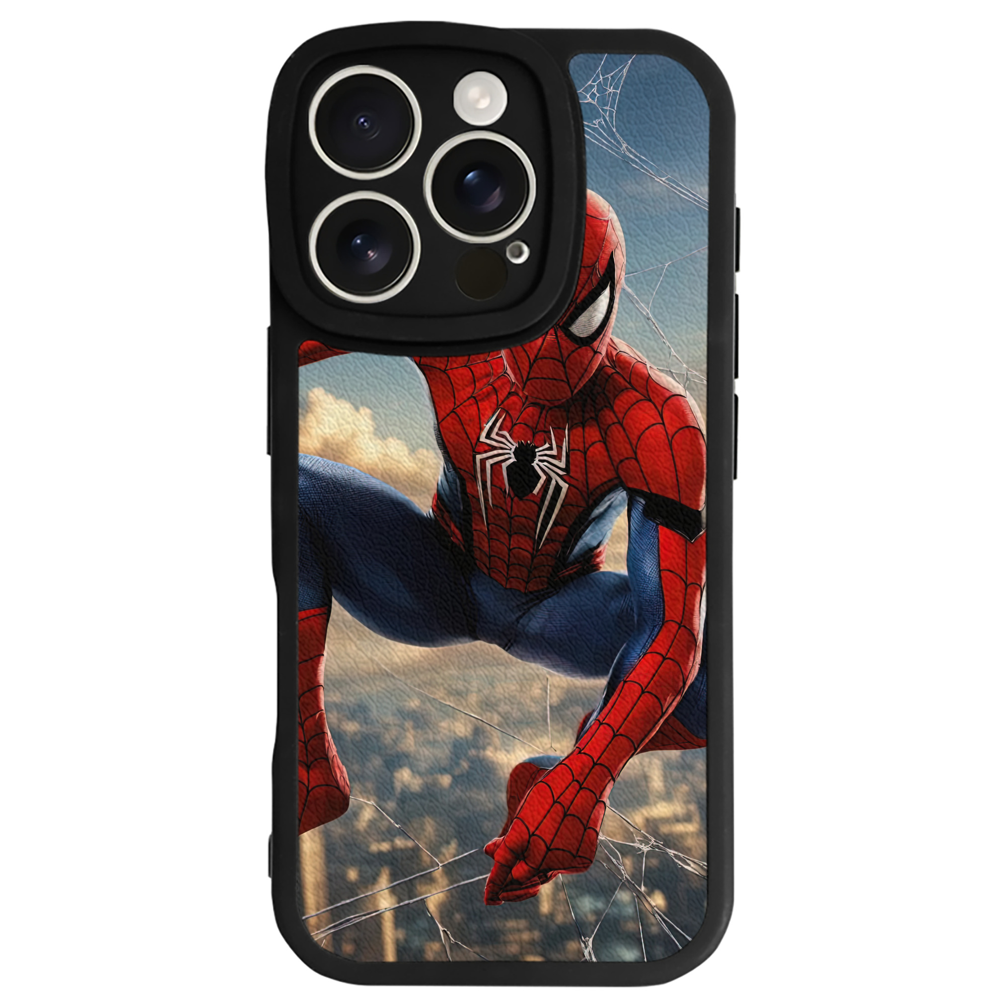 Spider Man スパイダーマン 【iPhone 16シリーズ対応】シリコンスマホケース（レザー調） 材質：シリコン